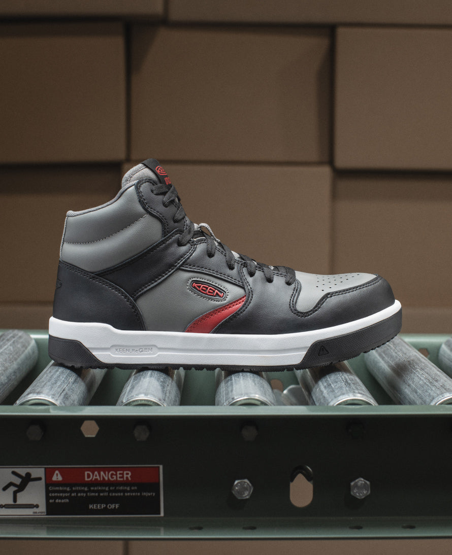 Men's Overton Mid Work Shoe (Carbon Toe) | Star White/Black - Image 10