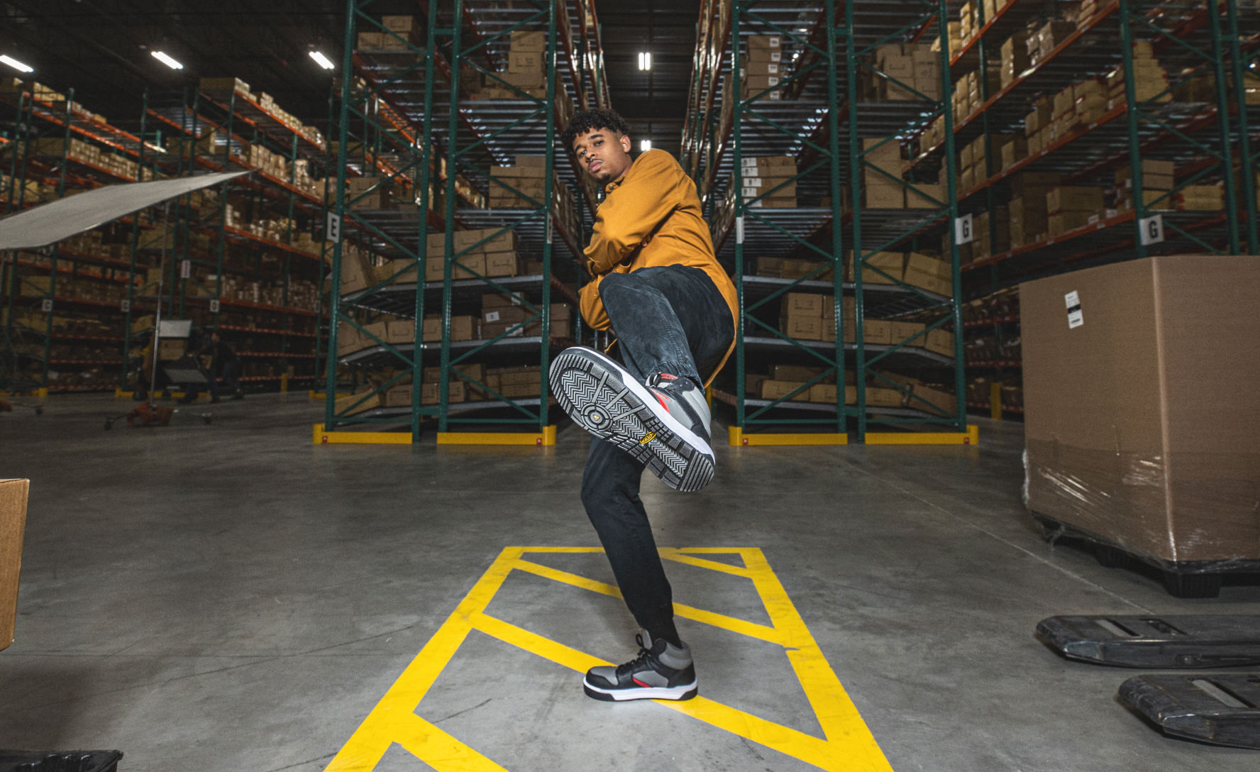 Men's Overton Mid Work Shoe (Carbon Toe) | Star White/Black - Image 8